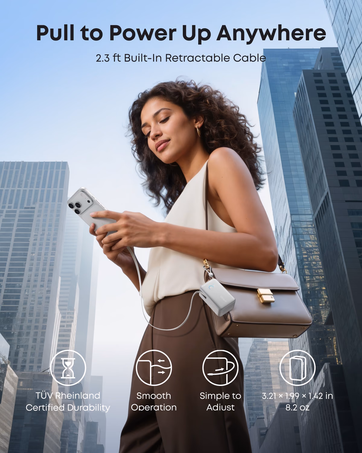 Anker Nano Power Bank (10K, 45W, Built-In Retractable USB-C Cable) view 6