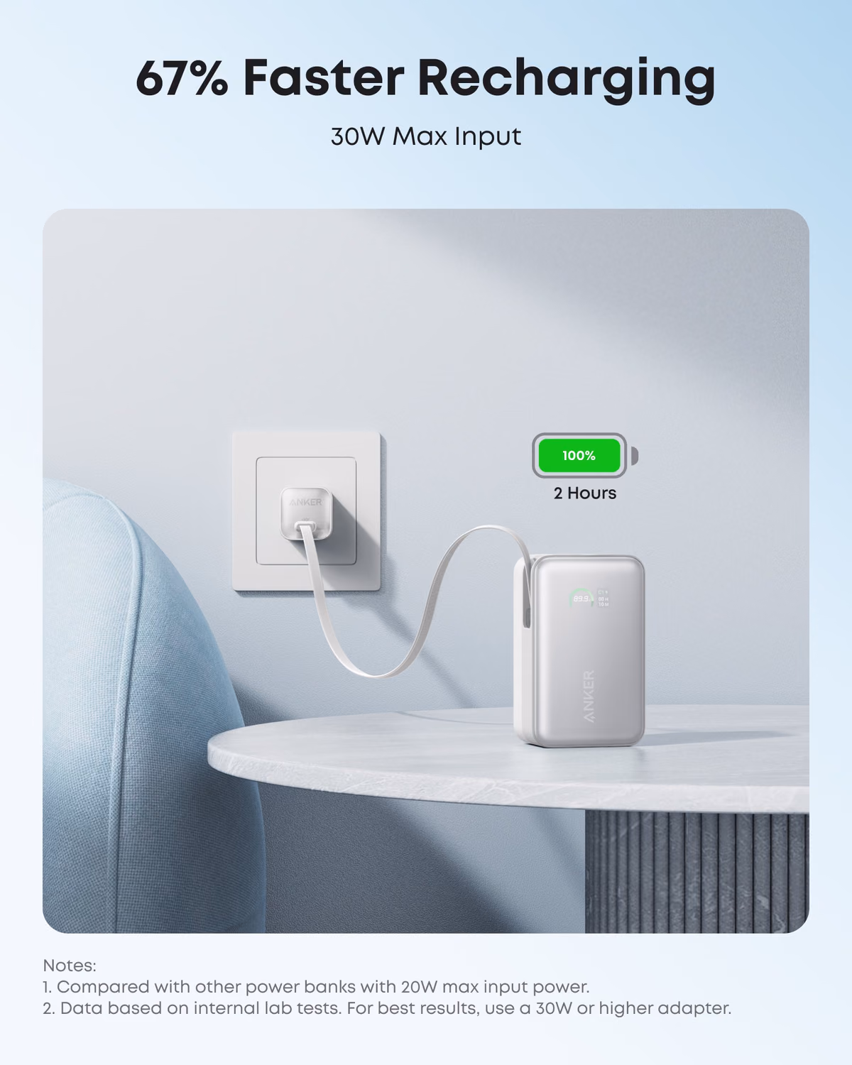 Anker Nano Power Bank (10K, 45W, Built-In Retractable USB-C Cable) view 7