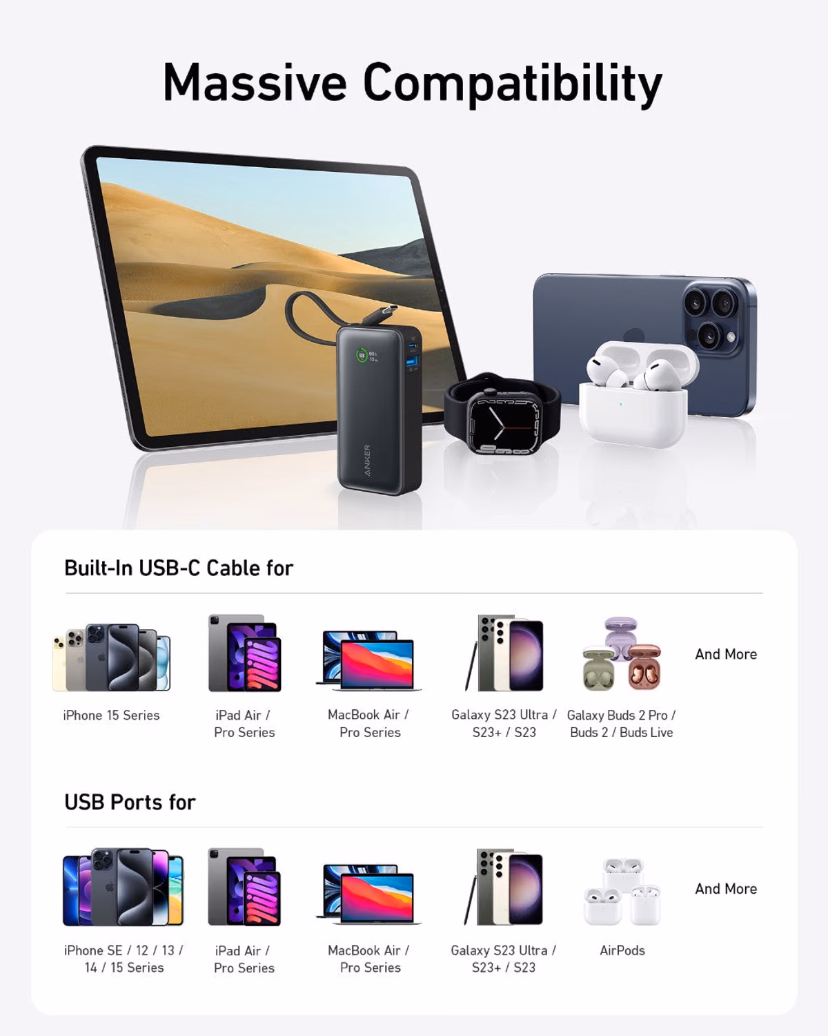 Anker Nano Power Bank (30W, Built-In USB-C Cable) view 6