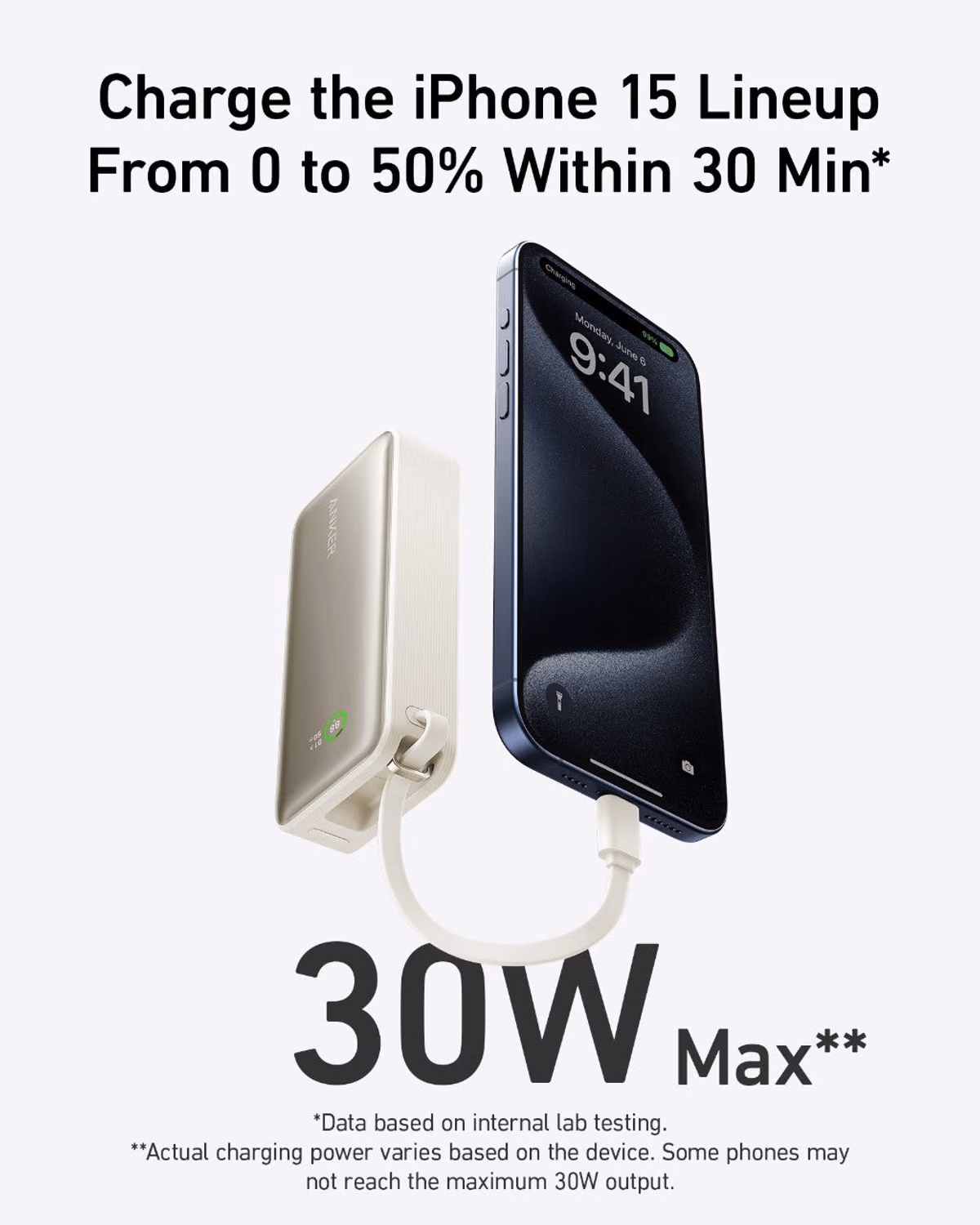 Anker Nano Power Bank (30W, Built-In USB-C Cable) view 8