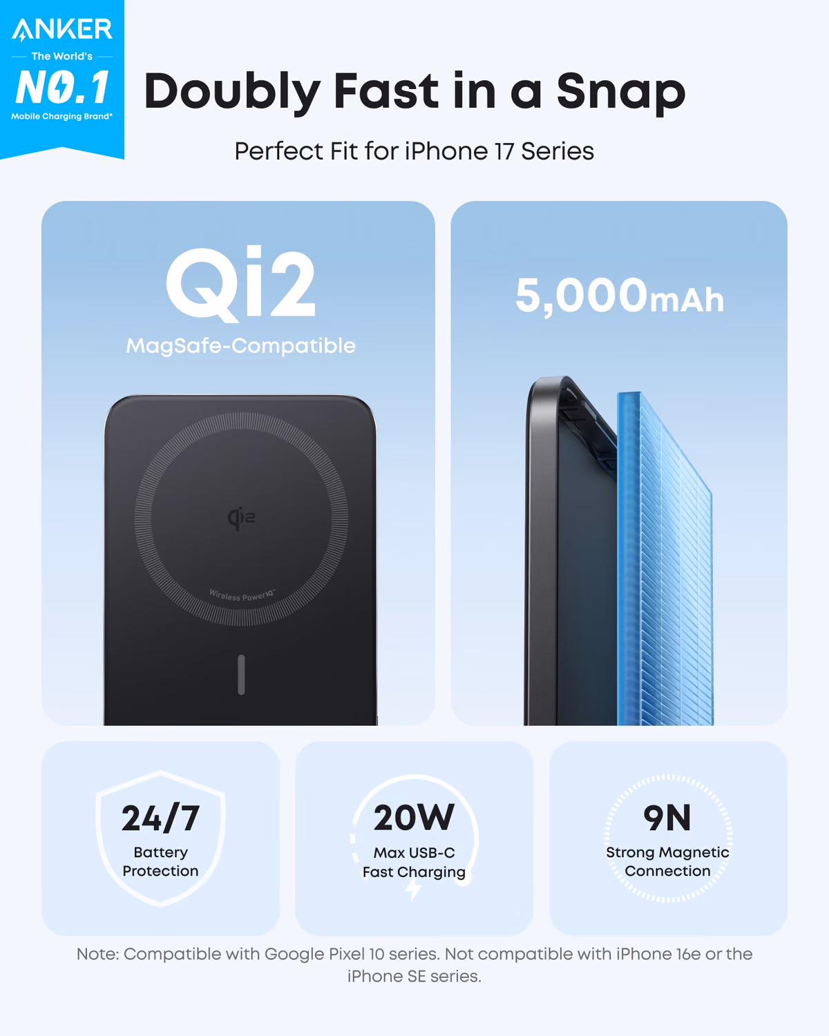 Anker Nano Power Bank (5K, MagGo, Slim) view 2