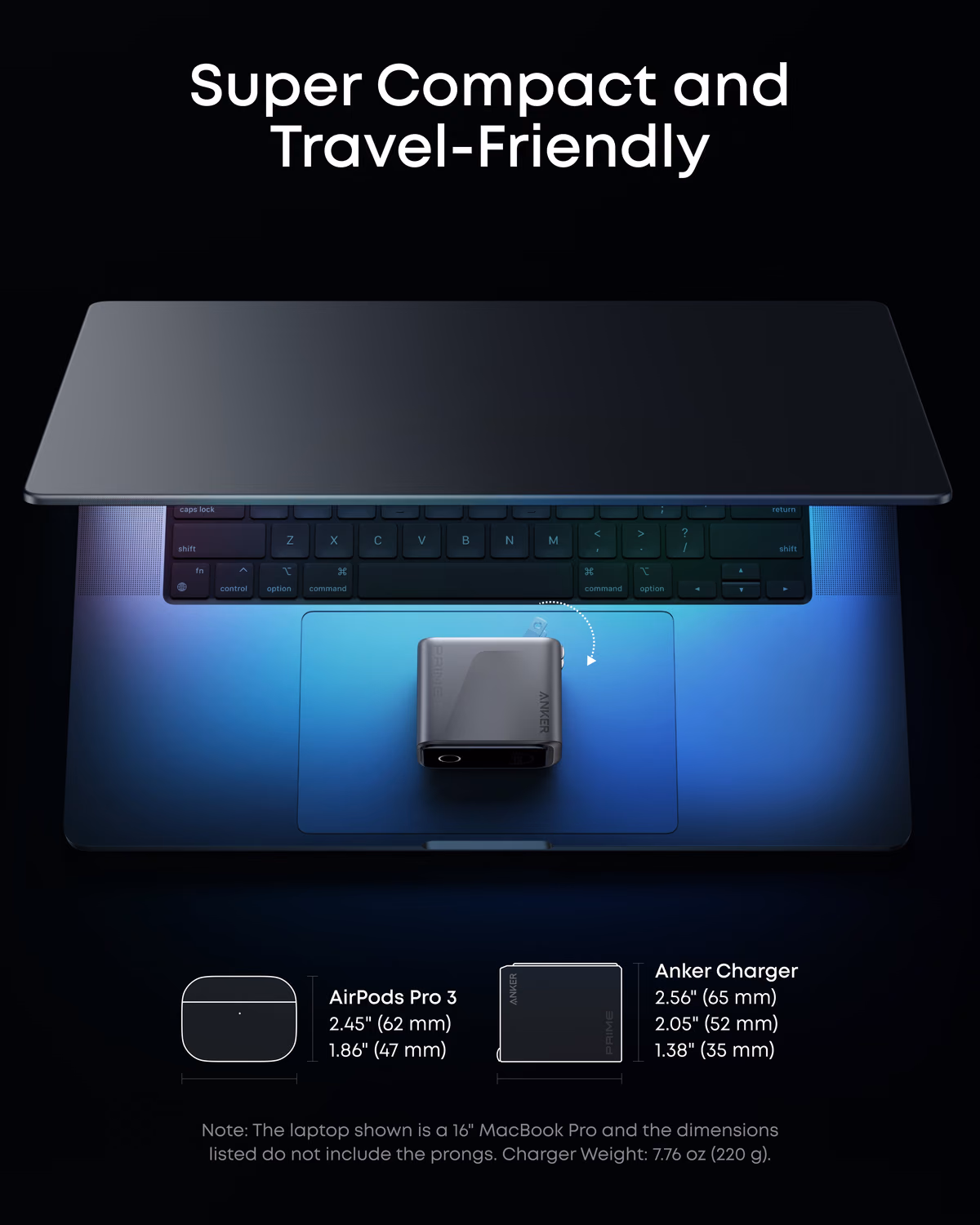 Anker Prime Charger (160W, 3 Ports, Smart Display) view 6