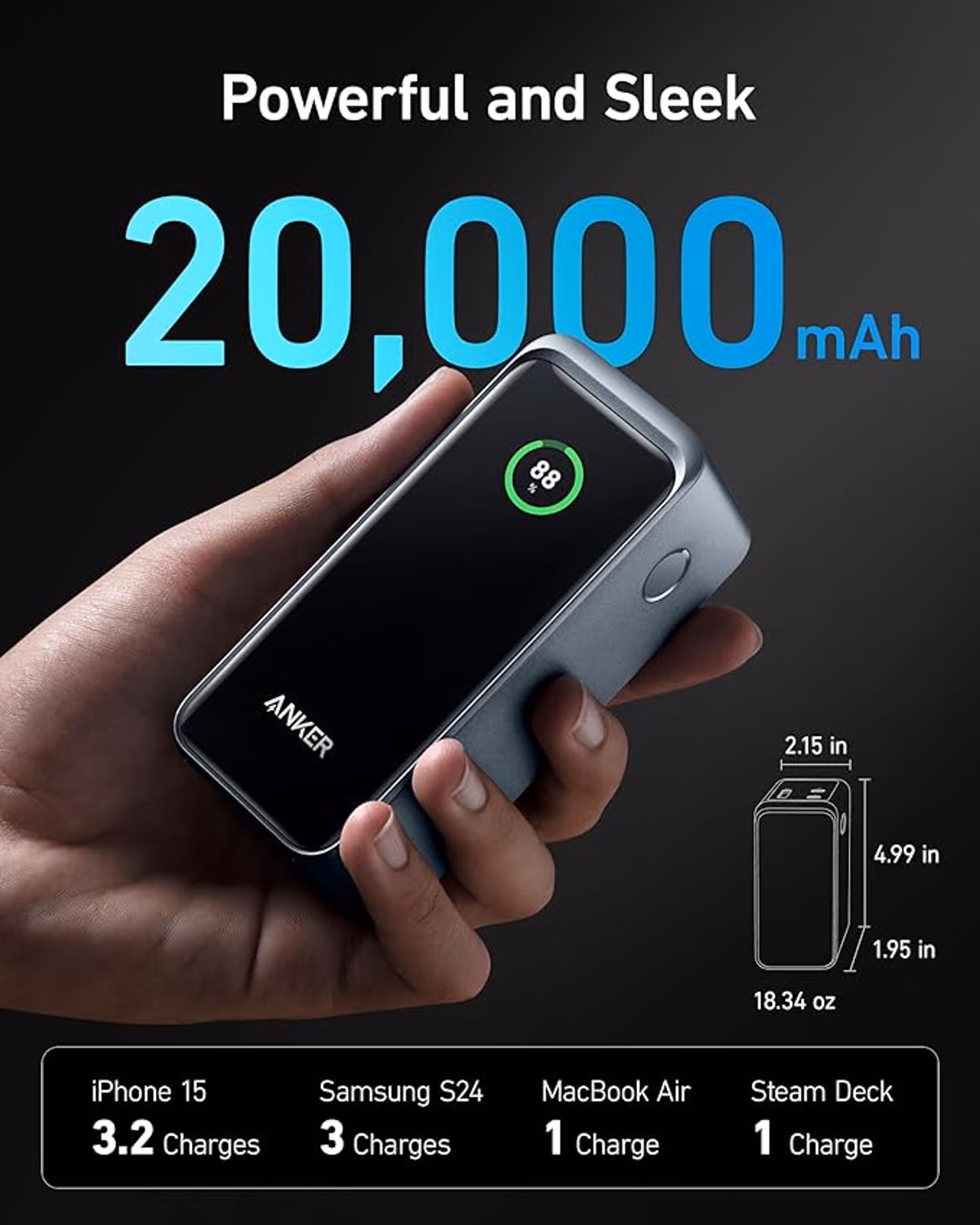 Anker Prime Power Bank (20K, 200W) view 3
