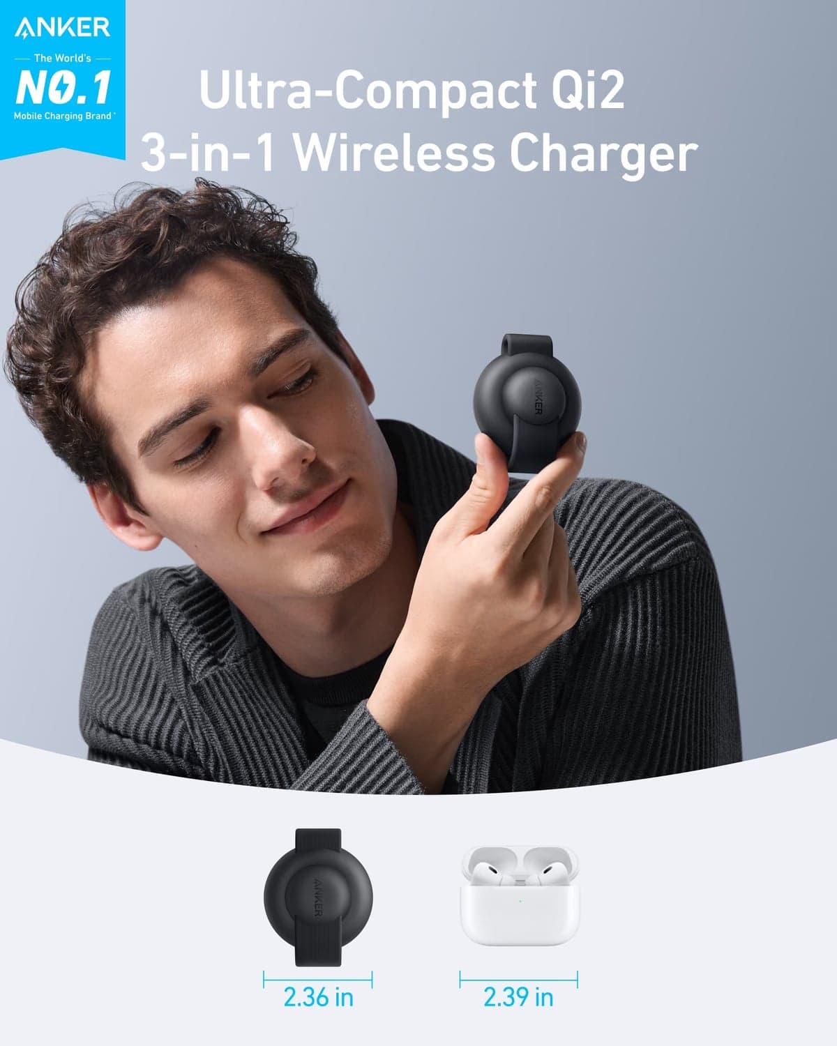 Anker MagGo Wireless Charging Station (3-in-1, Foldable Pad) view 2