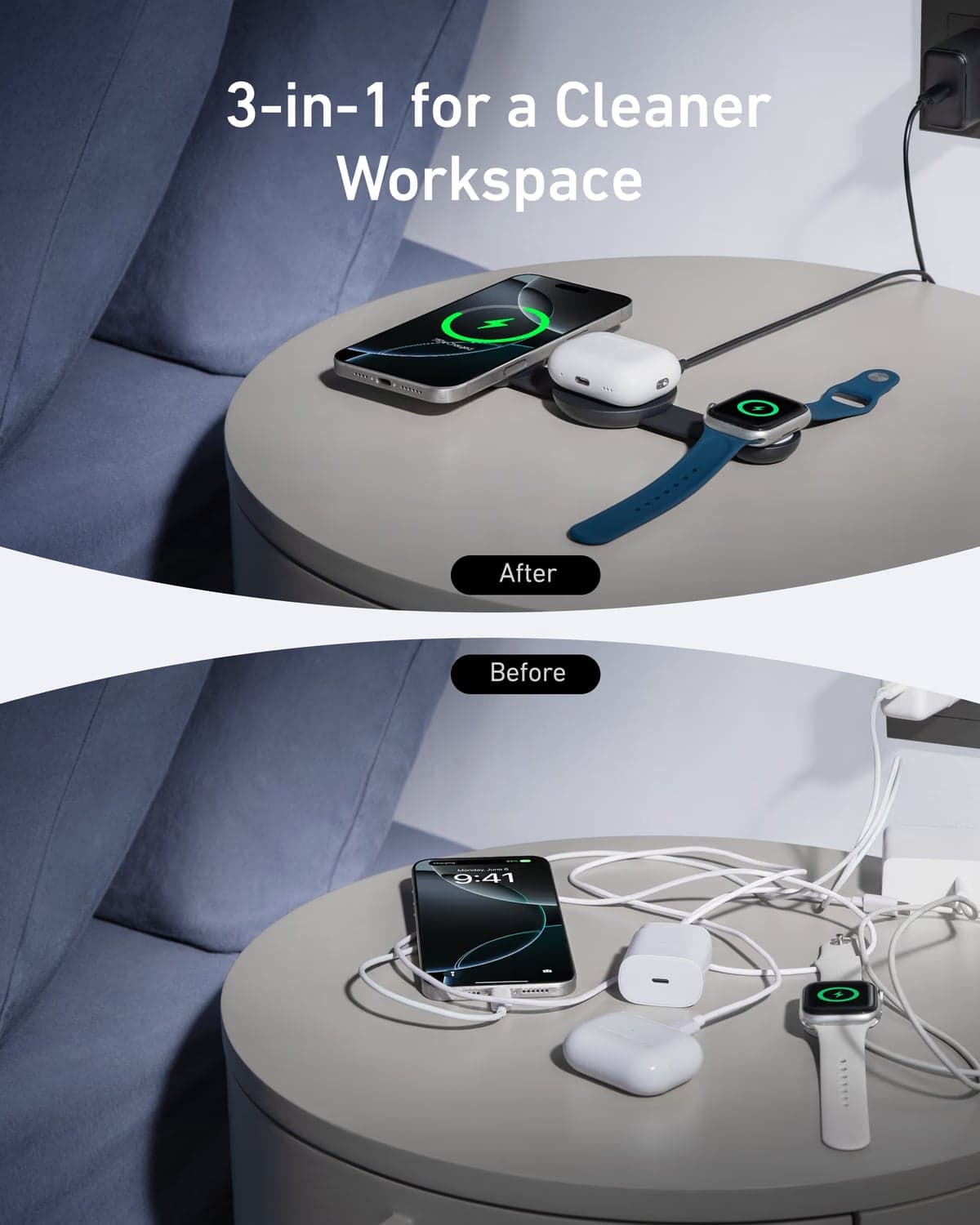 Anker MagGo Wireless Charging Station (3-in-1, Foldable Pad) view 5