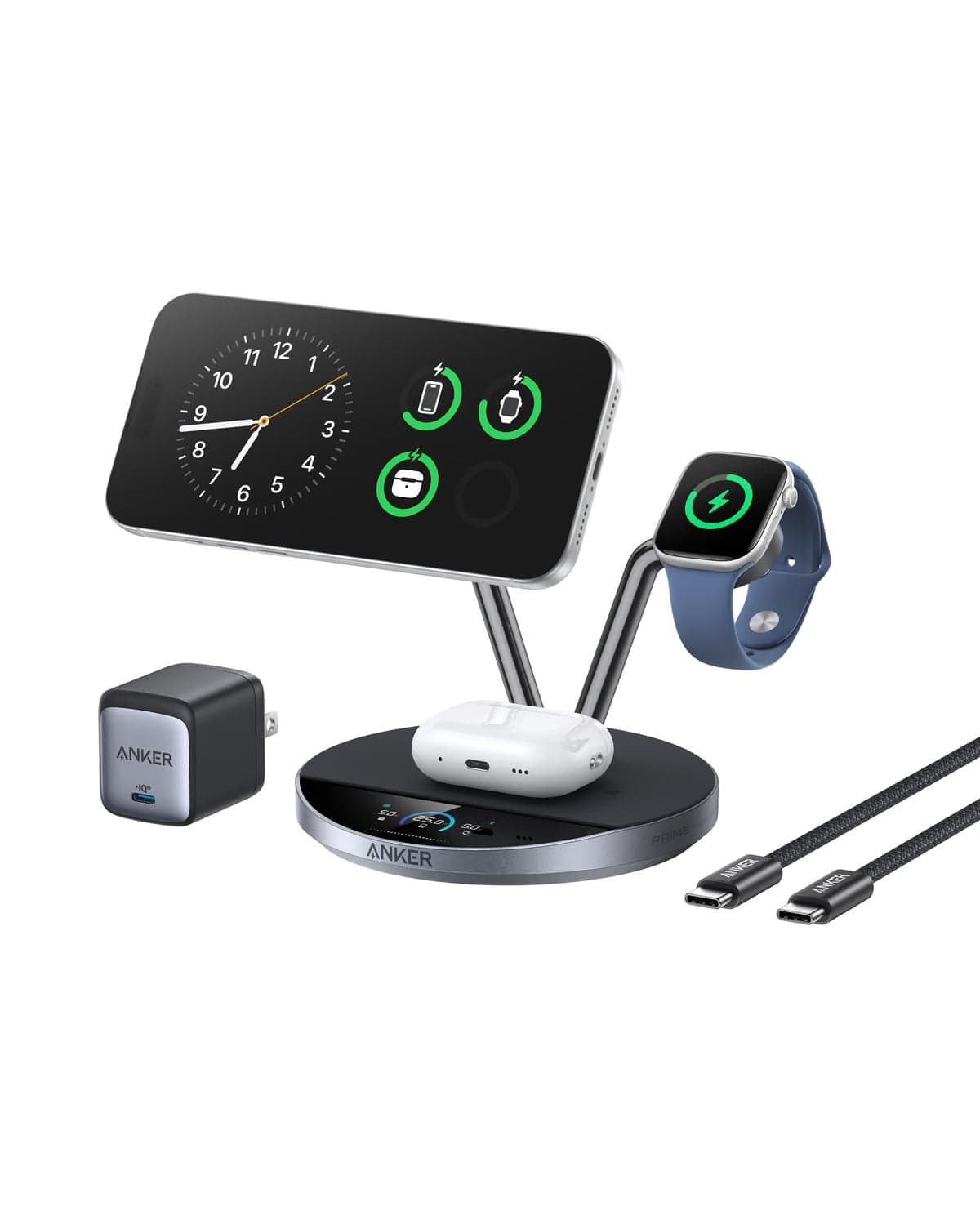 Anker Prime Wireless Charging Station (3-in-1, MagGo, AirCool, Dock Stand)
