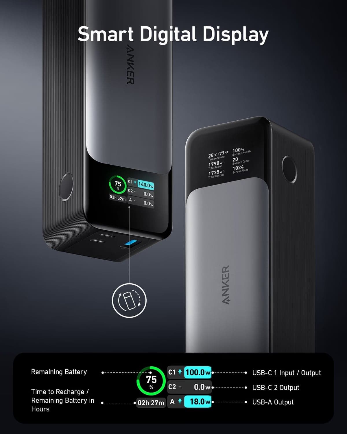 Anker 737 Power Bank (PowerCore 24K) view 3
